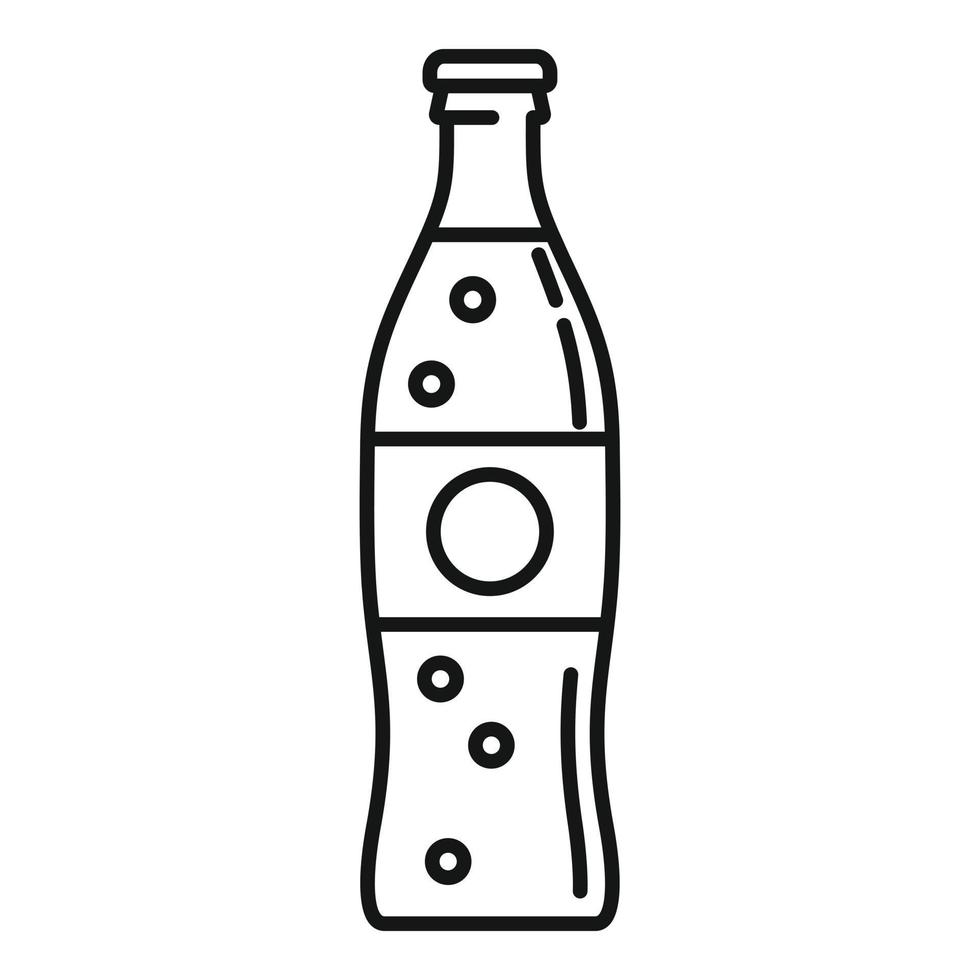 icône de bouteille de cola, style de contour vecteur