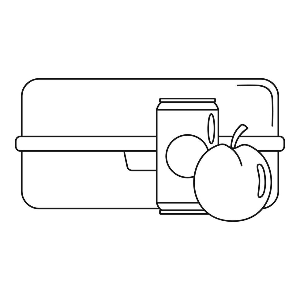 icône de boîte de cola pomme, style de contour vecteur