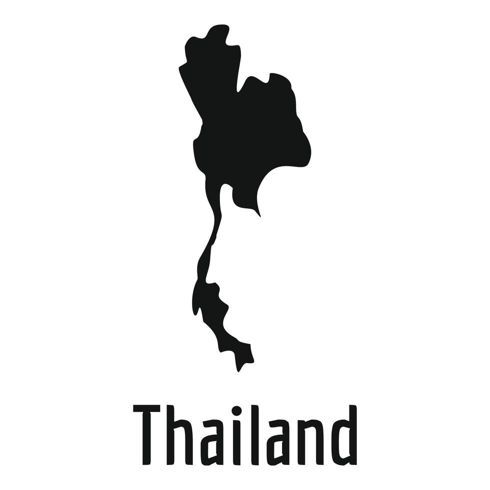 carte de la thaïlande en vecteur noir simple