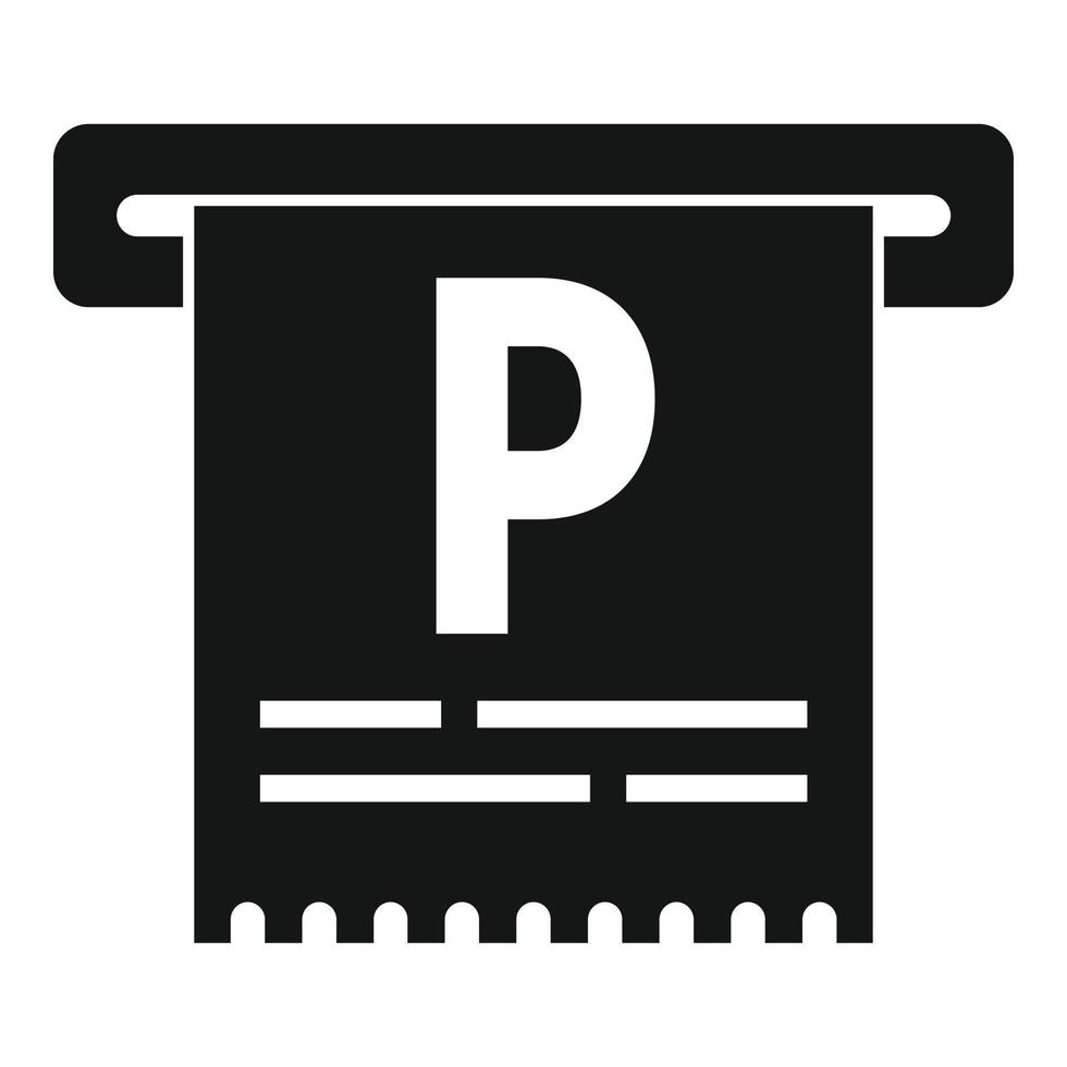icône de ticket de parking, style simple vecteur