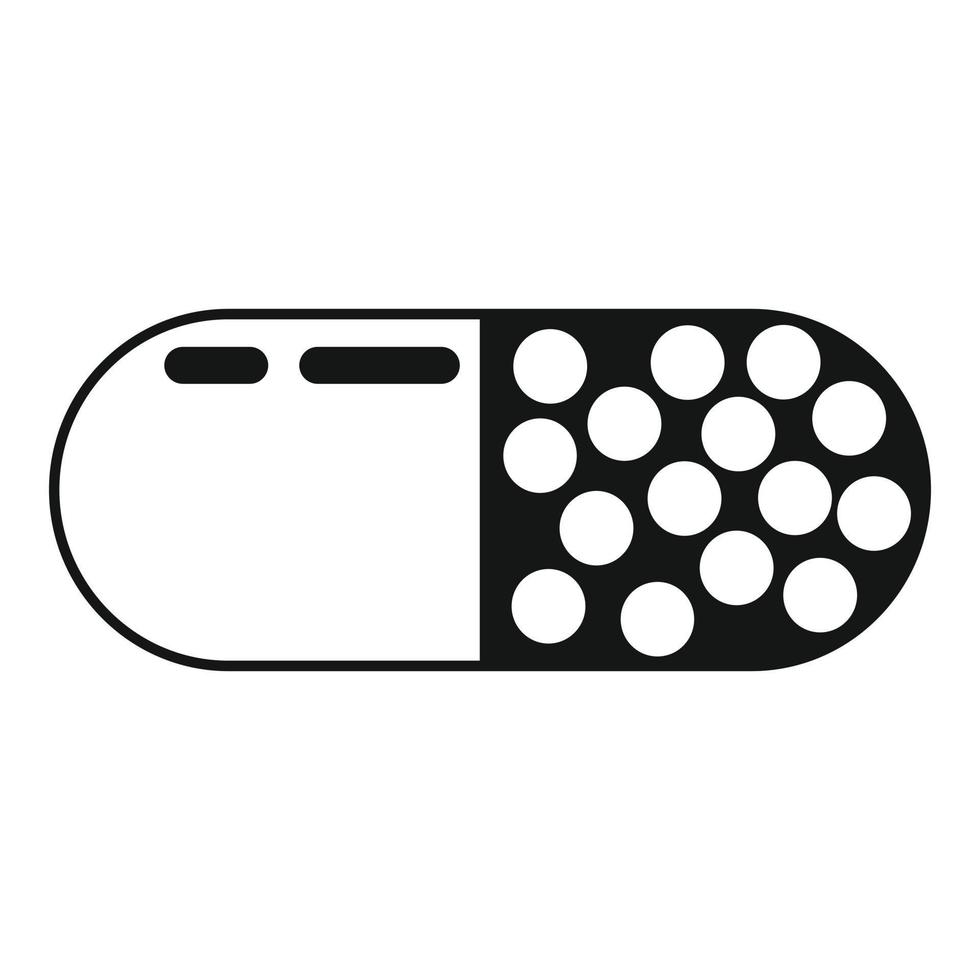 icône de pilule de conteneur, style simple vecteur