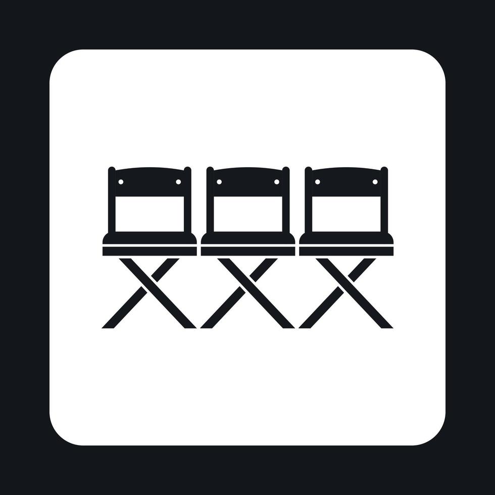 icône de sièges de cinéma, style simple vecteur