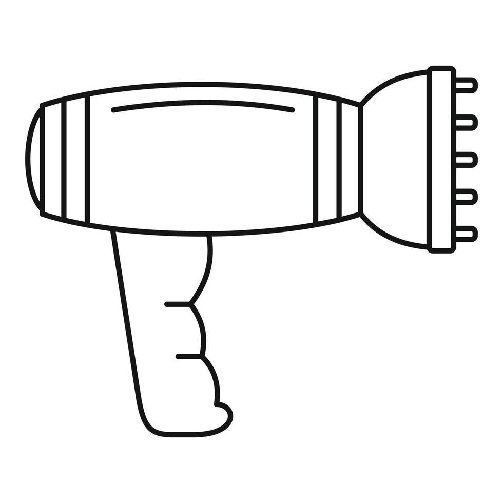 icône de sèche-cheveux, style de contour vecteur