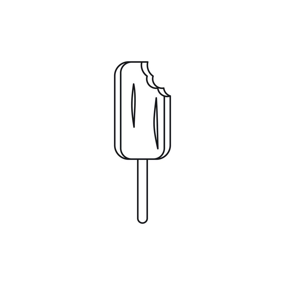 icône de crème glacée, style de contour vecteur