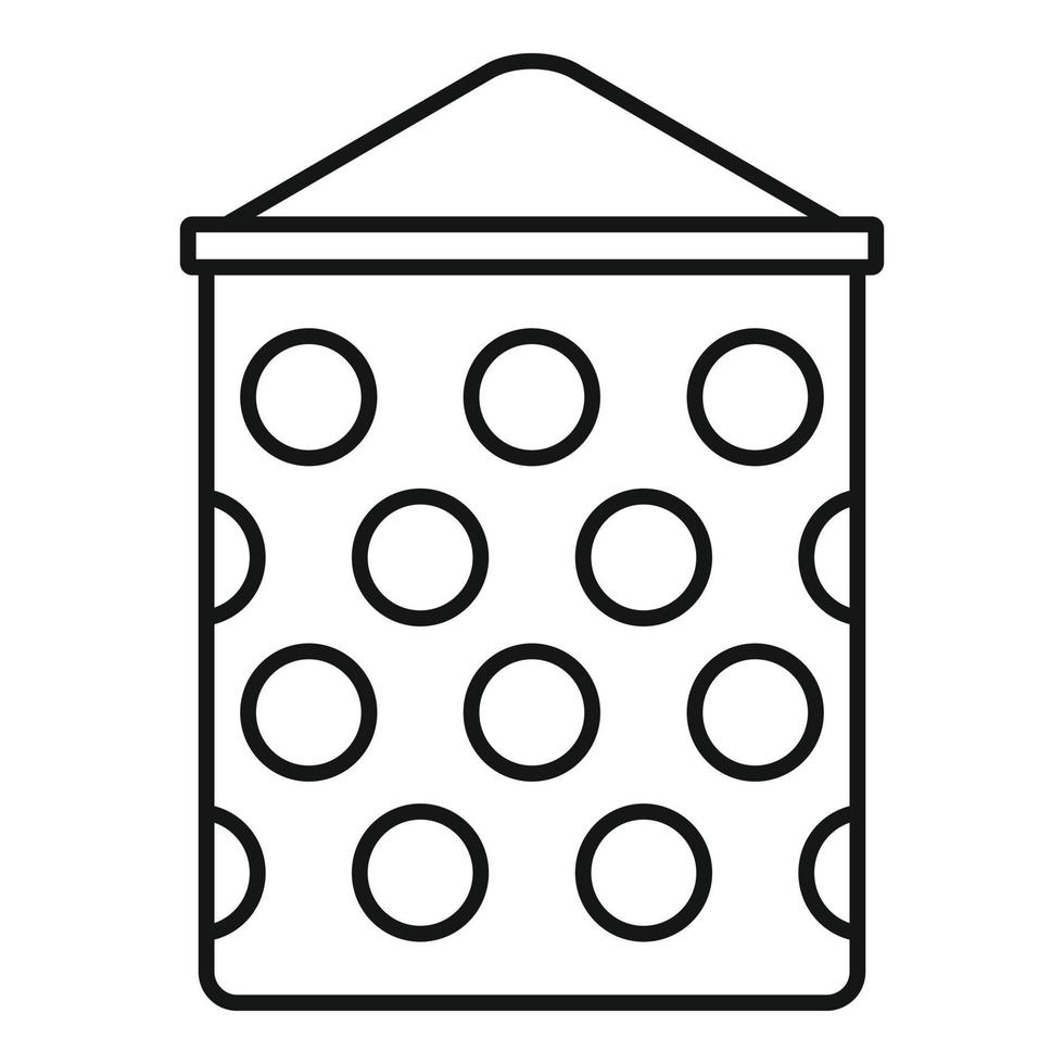 icône de sac de farine en pointillés, style de contour vecteur