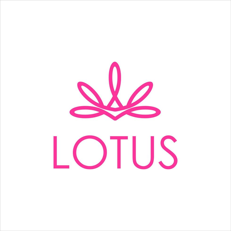 lotus logo simple dessin au trait pétale moderne vecteur