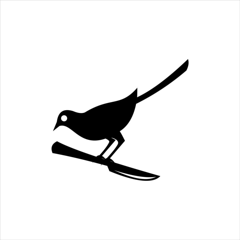 oiseau debout sur un modèle d'illustration de couteau vecteur