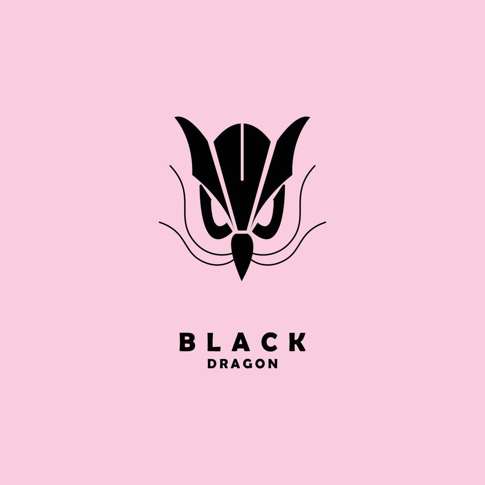 logo d'icône de silhouette de tête de dragon vecteur
