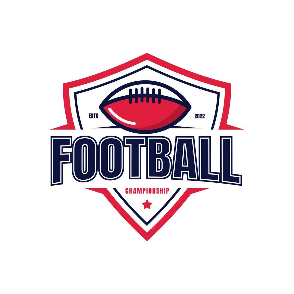 modèle de logo de championnat de football américain, illustration vectorielle, conception d'emblème, ligue des champions, insigne de football vecteur