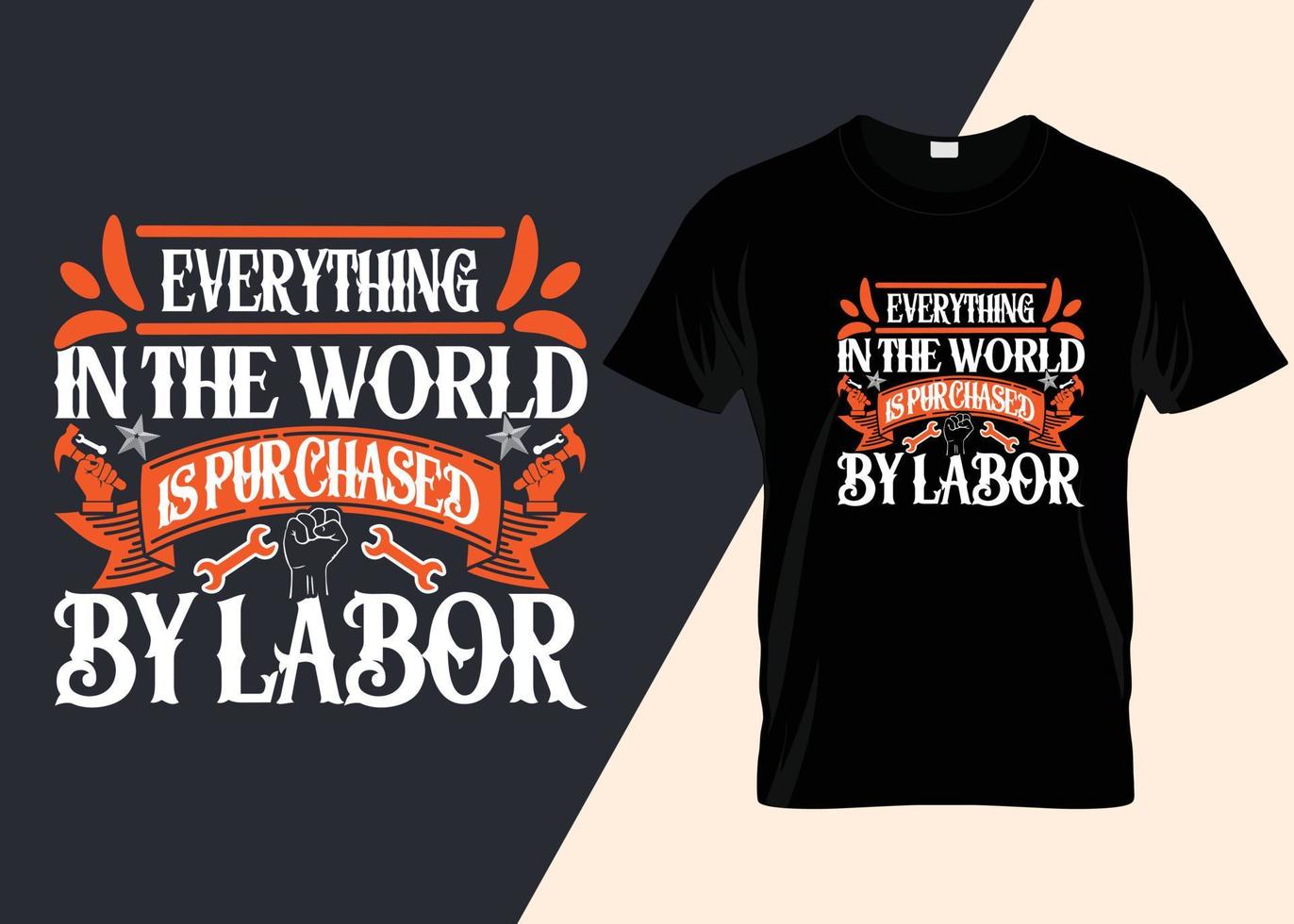tout dans le monde est acheté par la conception de t-shirts de typographie du travail vecteur