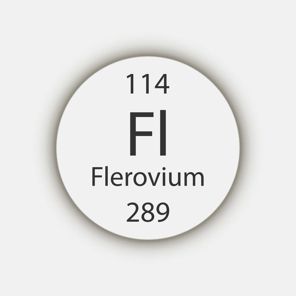 symbole flerovium. élément chimique du tableau périodique. illustration vectorielle. vecteur