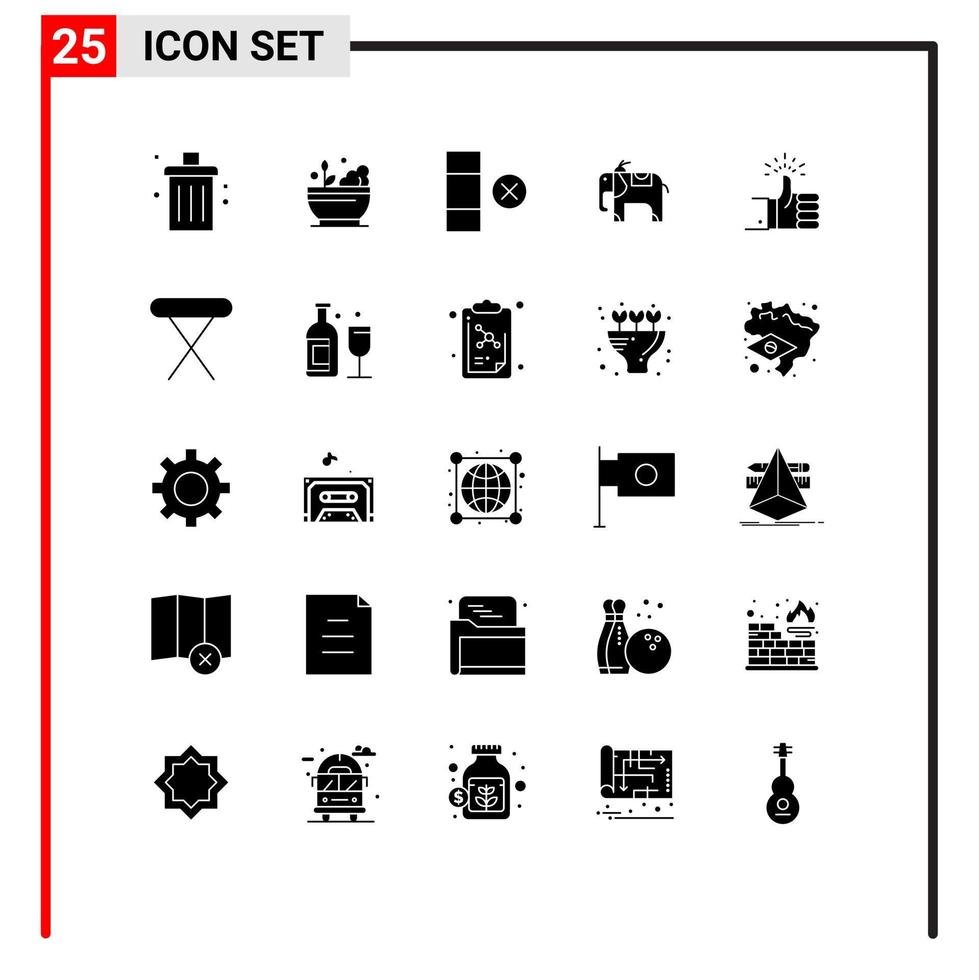25 icônes créatives signes et symboles modernes de la soupe aux pouces de révision comme des éléments de conception vectoriels modifiables d'éléphant vecteur