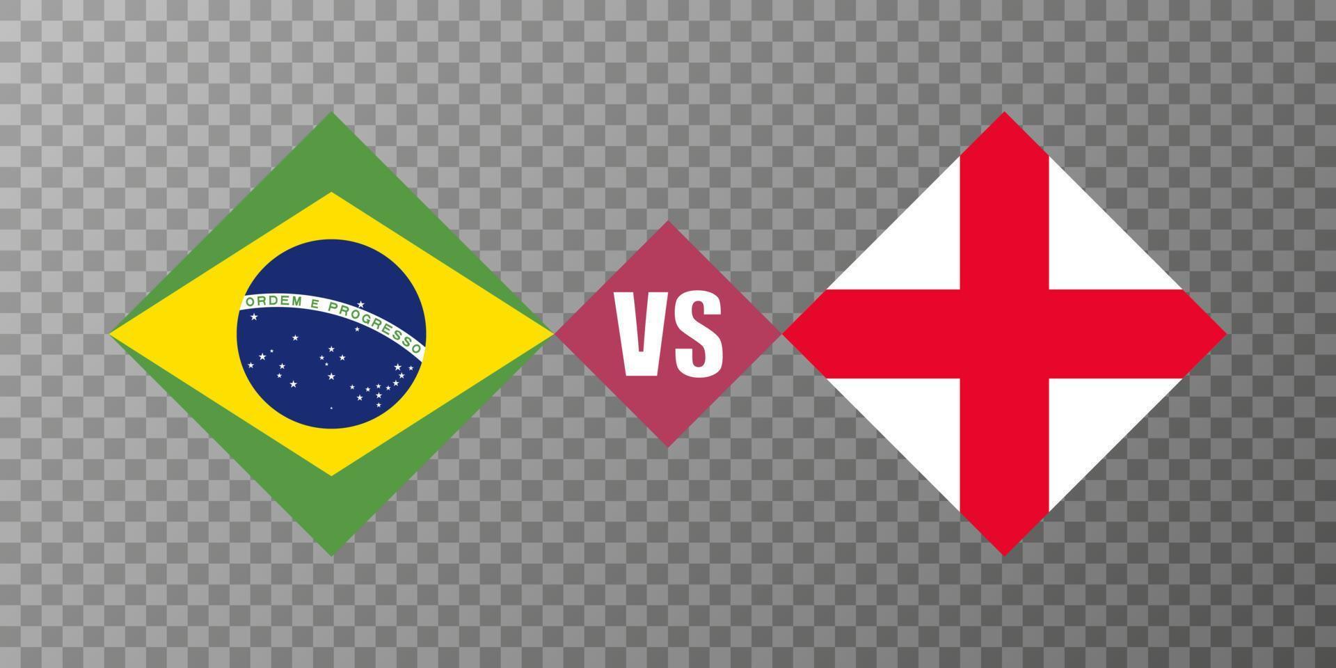 concept de drapeau du brésil contre l'angleterre. illustration vectorielle. vecteur