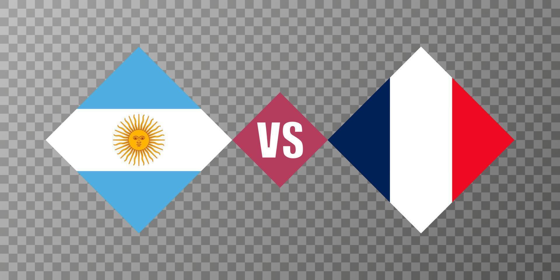 concept de drapeau argentine vs france. illustration vectorielle. vecteur