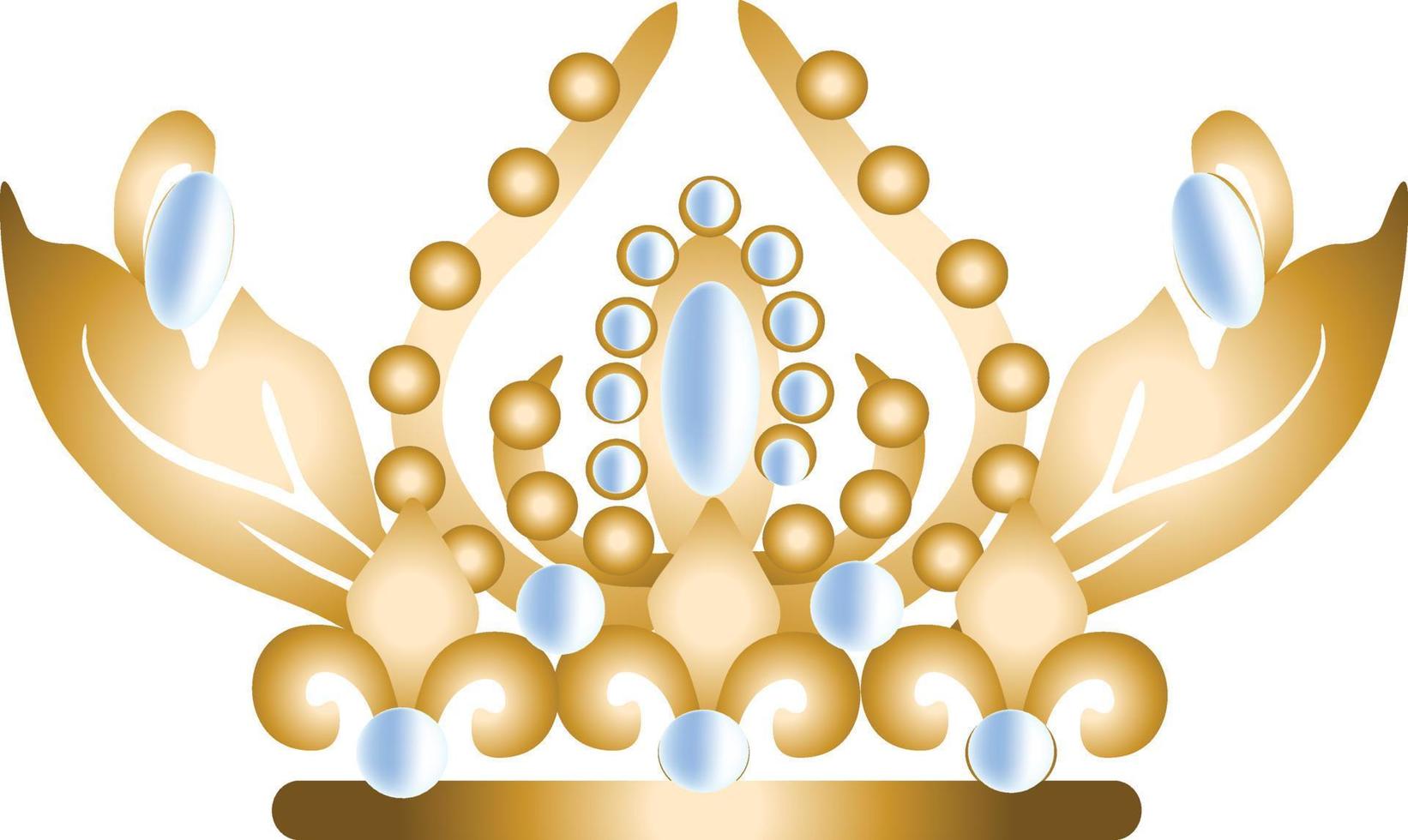 illustration réaliste de la couronne d'or illustration réaliste de la couronne d'or vintage vecteur