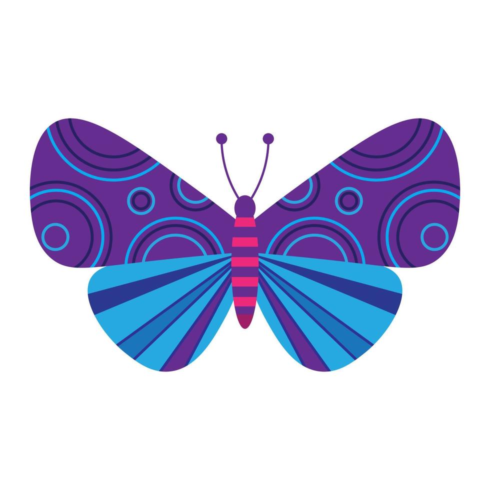 clipart papillon coloré violet et bleu vecteur