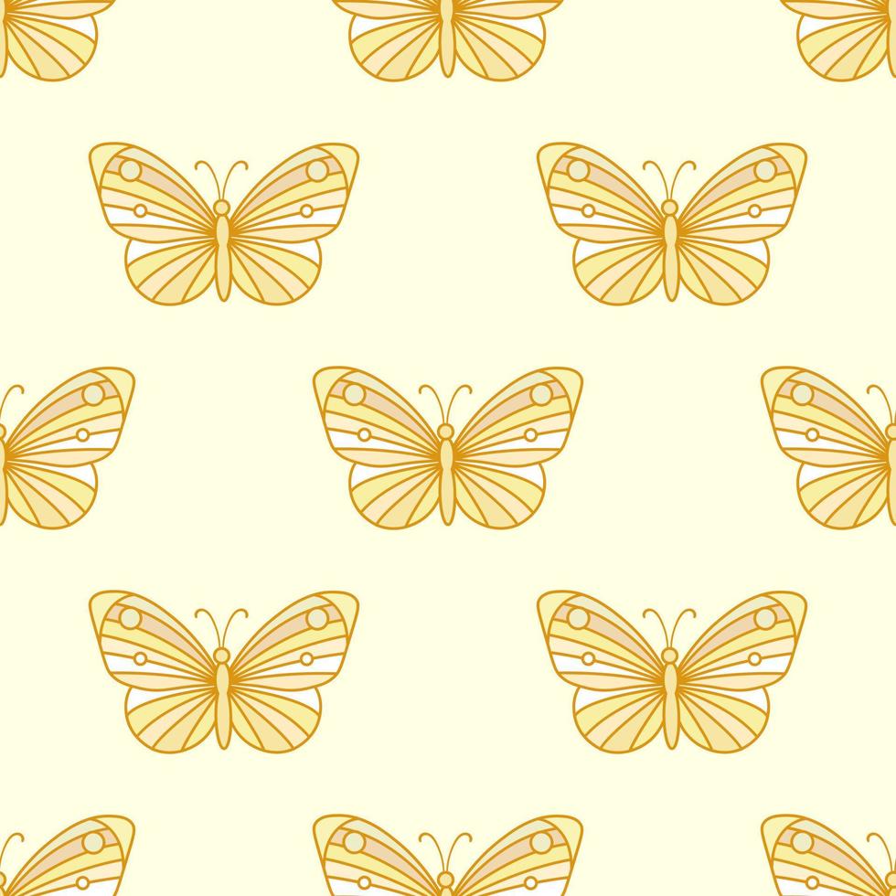 motif de répétition de papillon orange, fond joyeux et vibrant vecteur