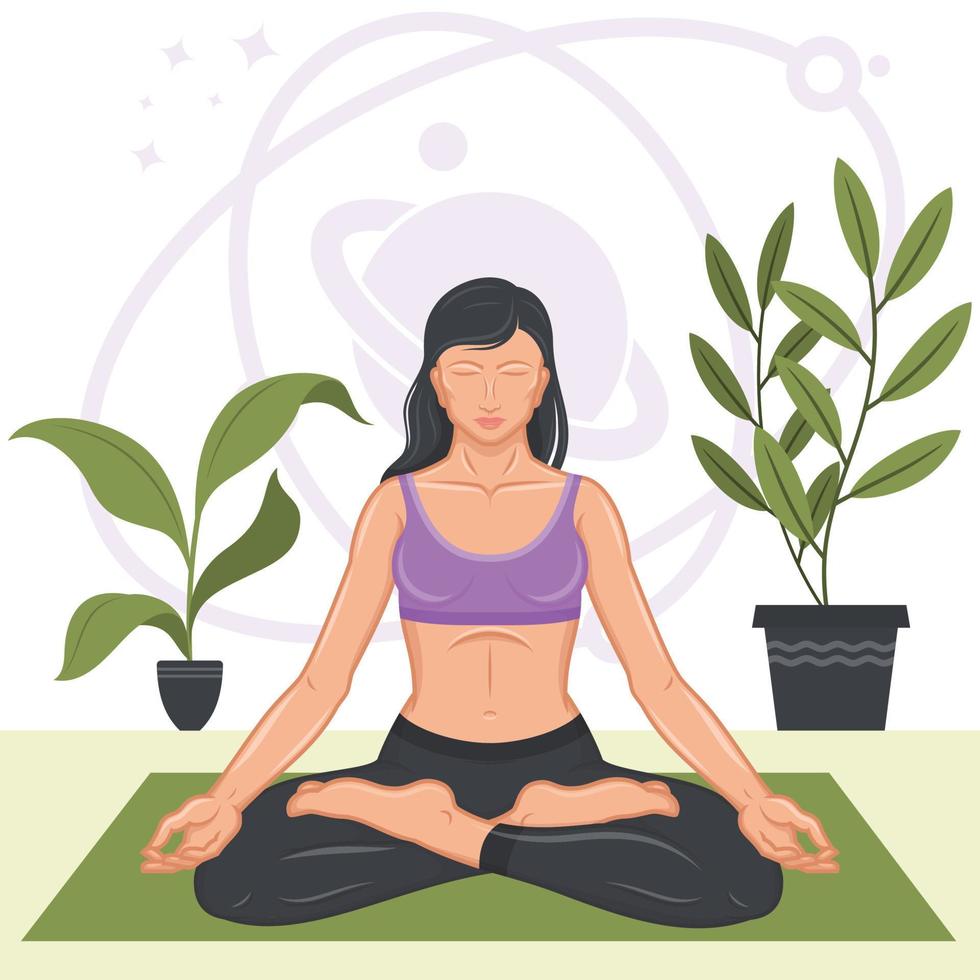 conception de vecteur de femme faisant du yoga