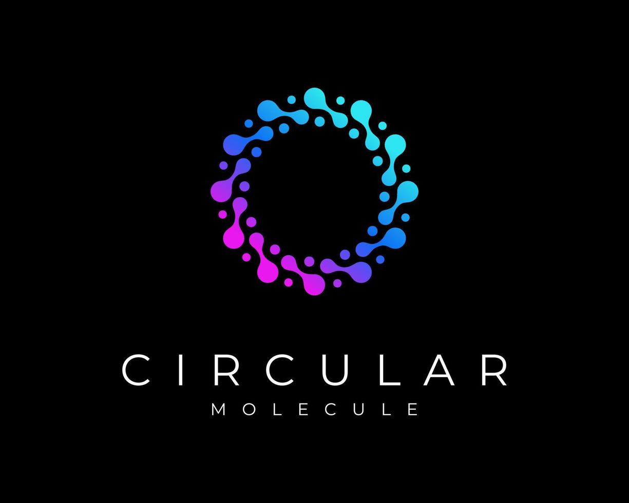 molécule science moléculaire atome microbiologie particule point cercle cycle circulaire vecteur création de logo