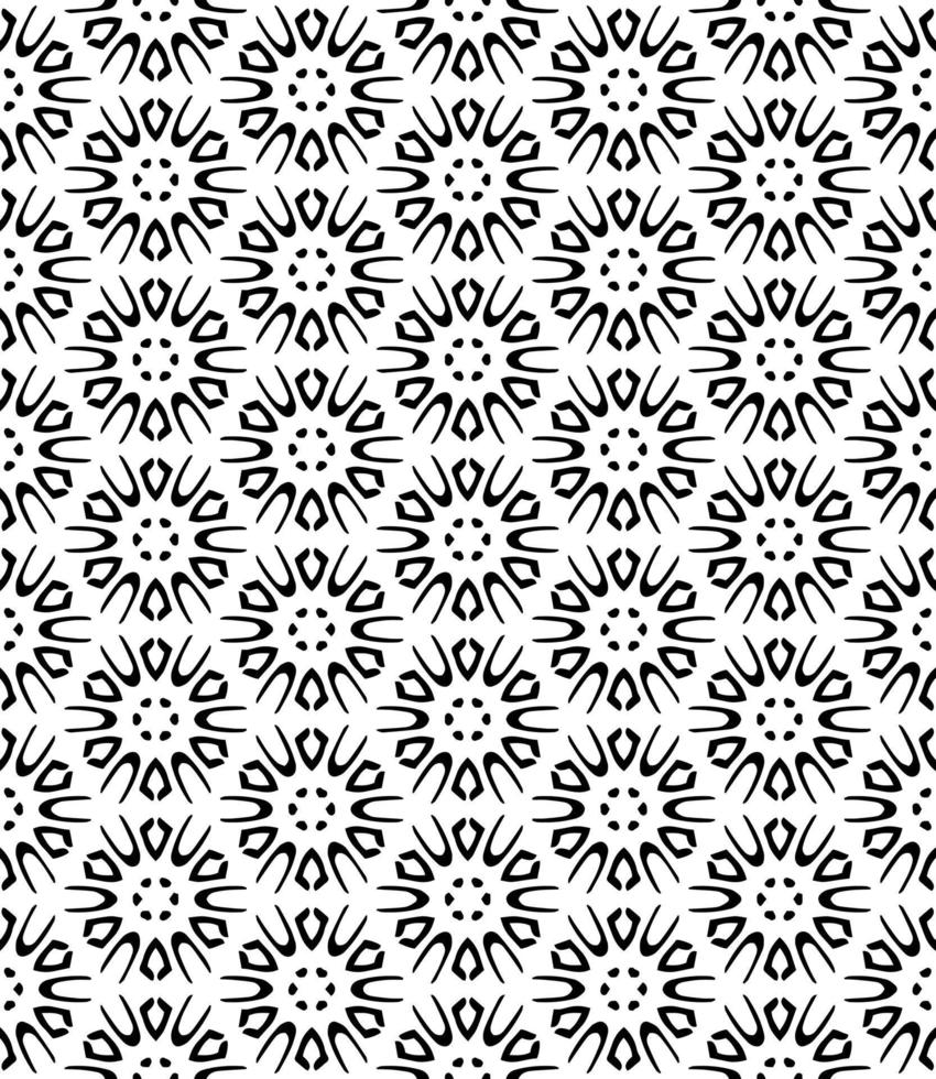 motif abstrait sans couture noir et blanc. arrière-plan et toile de fond. conception ornementale en niveaux de gris. vecteur