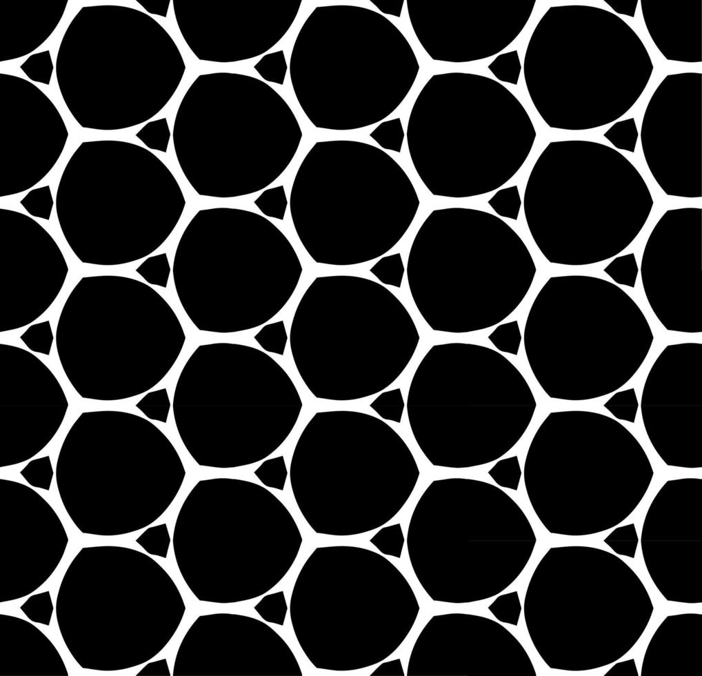 motif abstrait sans couture noir et blanc. arrière-plan et toile de fond. conception ornementale en niveaux de gris. ornements en mosaïque. illustration graphique vectorielle. vecteur