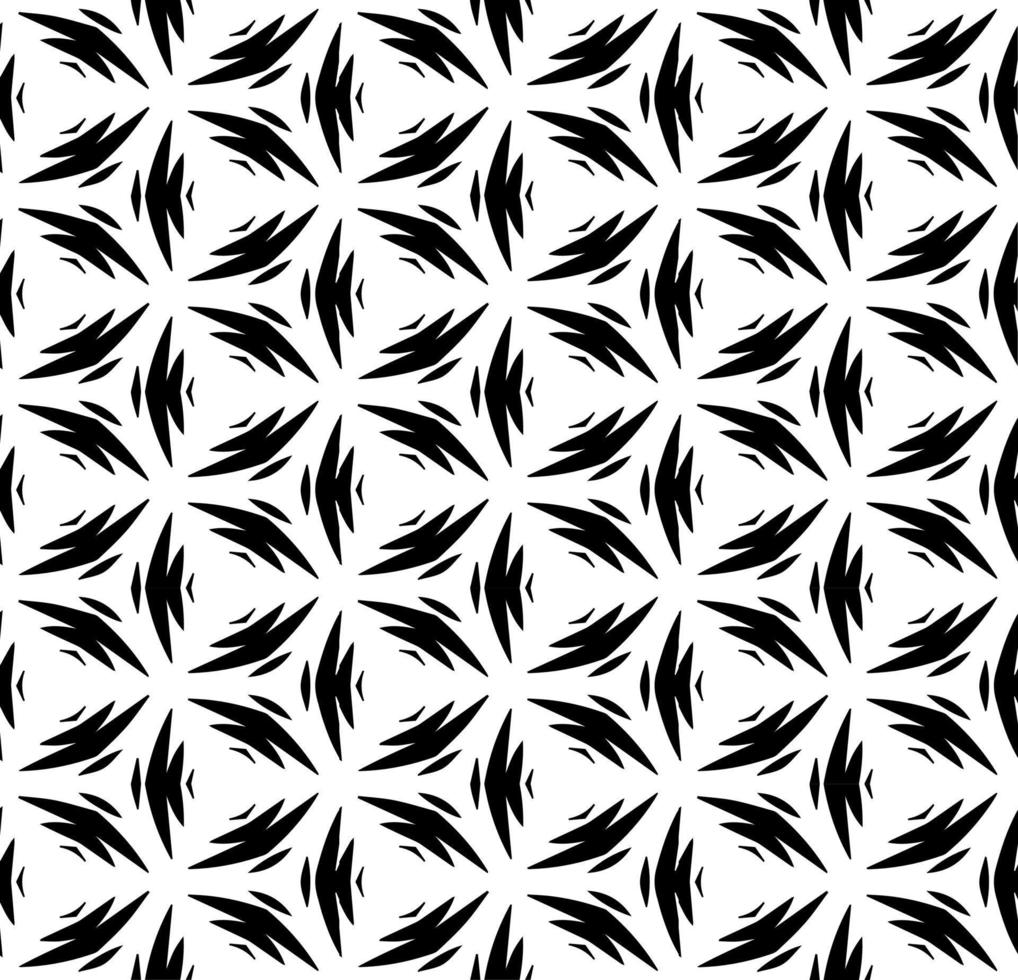 motif abstrait sans couture noir et blanc. arrière-plan et toile de fond. conception ornementale en niveaux de gris. ornements en mosaïque. illustration graphique vectorielle. vecteur