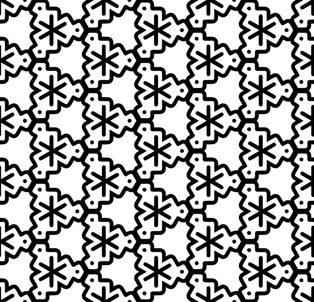 motif abstrait sans couture noir et blanc. arrière-plan et toile de fond. conception ornementale en niveaux de gris. ornements en mosaïque. illustration graphique vectorielle. vecteur