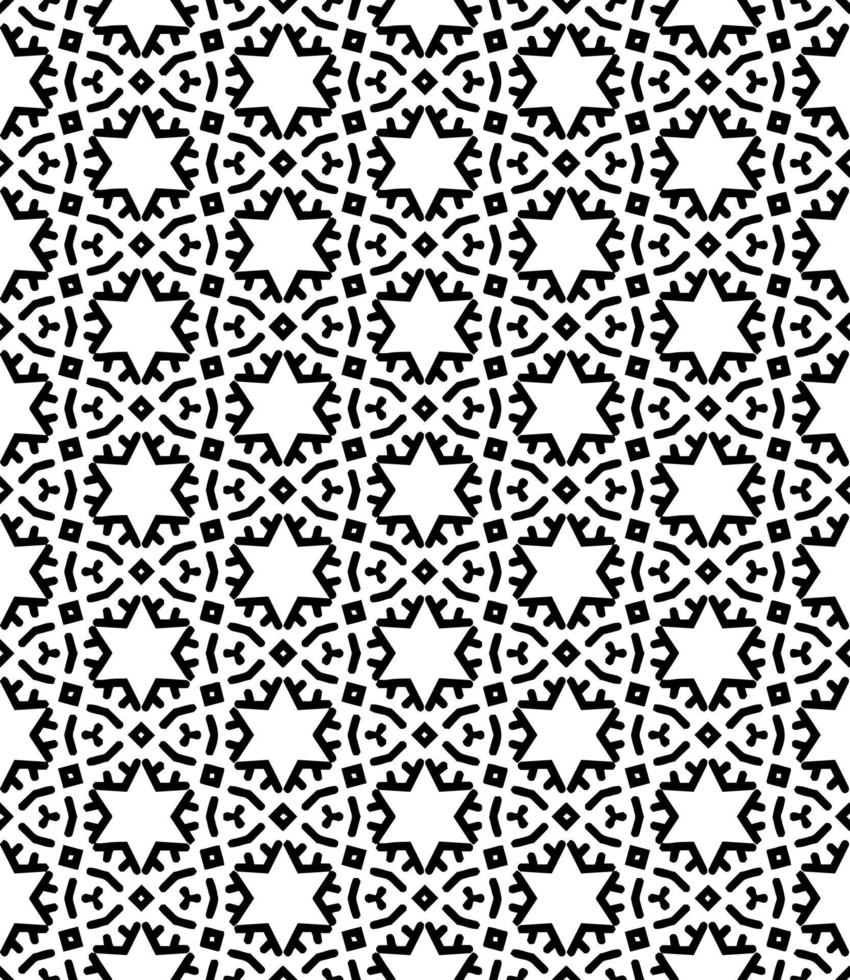 motif abstrait sans couture noir et blanc. arrière-plan et toile de fond. conception ornementale en niveaux de gris. vecteur