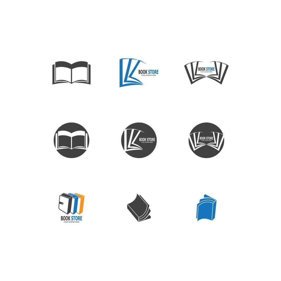 icône de livre et modèle de vecteur de symbole