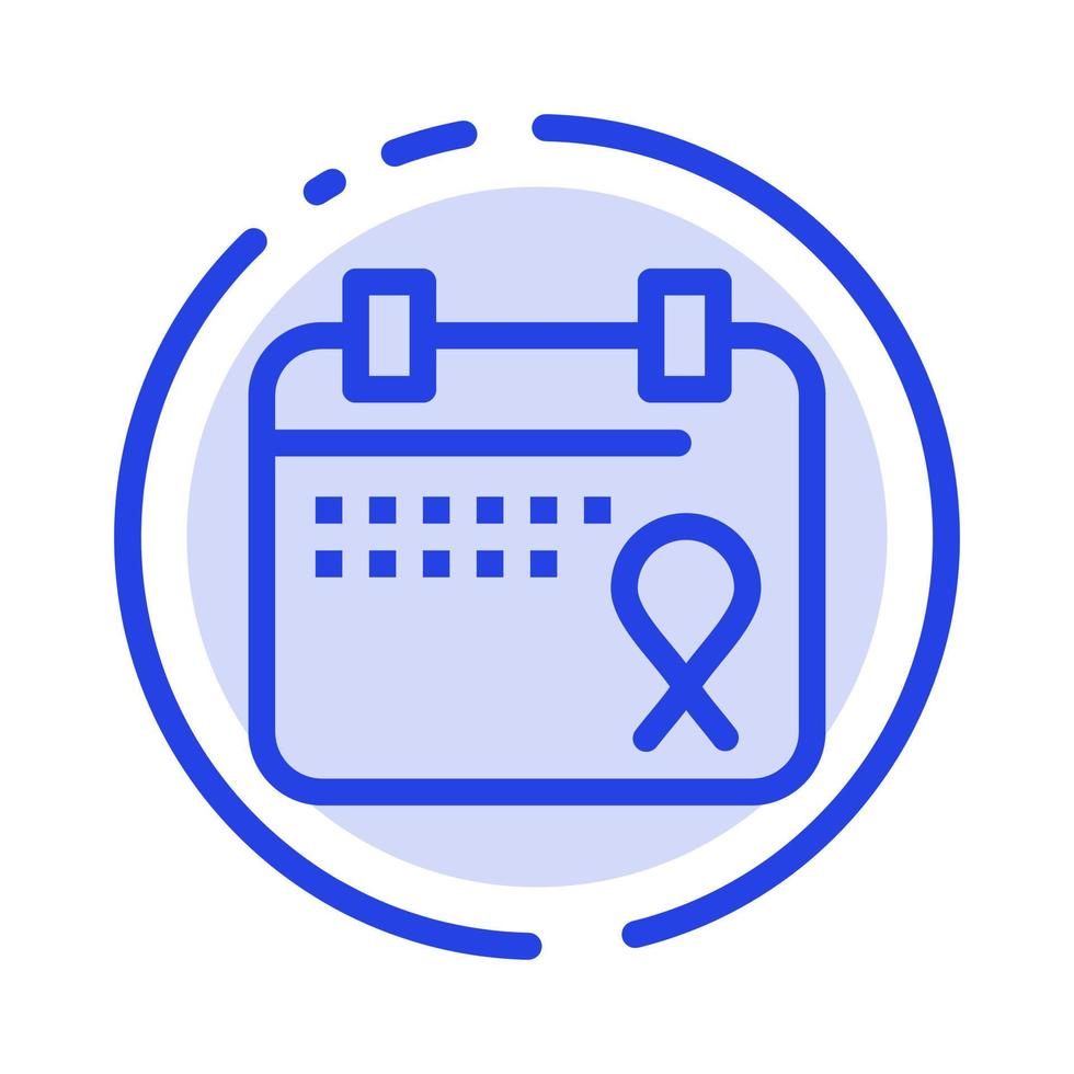 calendrier amour opération date bleu pointillé ligne icône vecteur