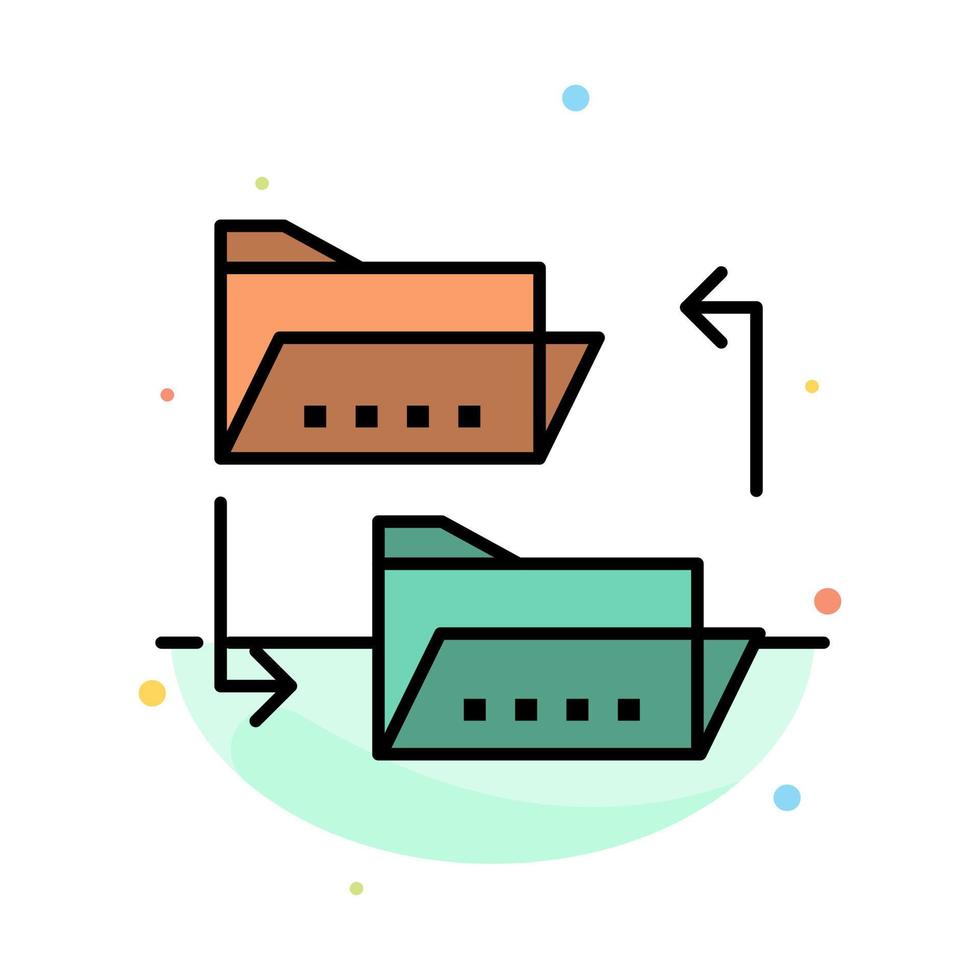 dossier document fichier partage de fichiers partage abstrait modèle d'icône de couleur plate vecteur