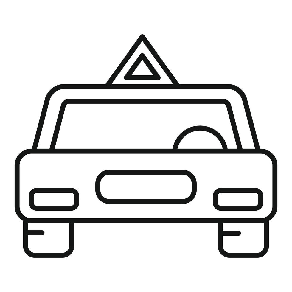 icône de voiture d'auto-école, style de contour vecteur