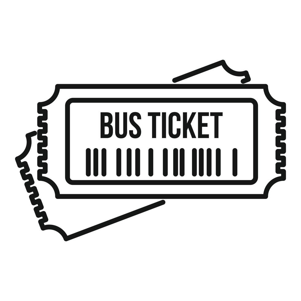 icône de ticket de bus de contrôle, style de contour vecteur