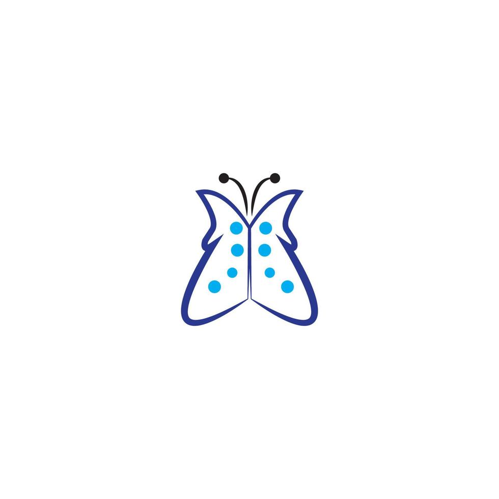 logo de papillon de beauté vecteur