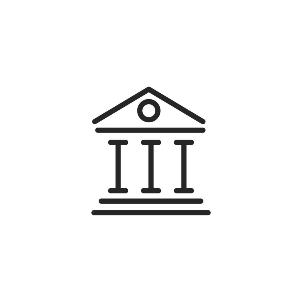 Le signe vectoriel du symbole bancaire est isolé sur fond blanc. couleur d'icône d'illustration vectorielle modifiable.