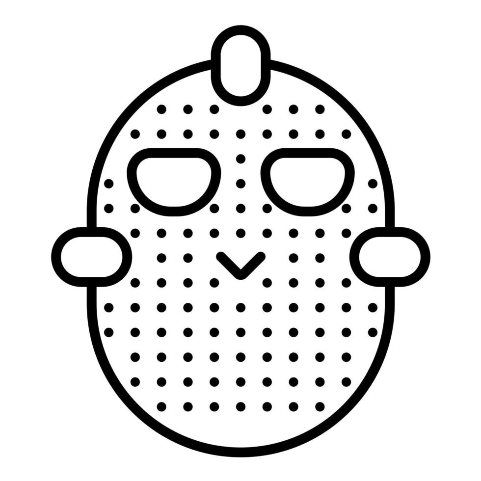 icône de ligne de masque de hockey vecteur