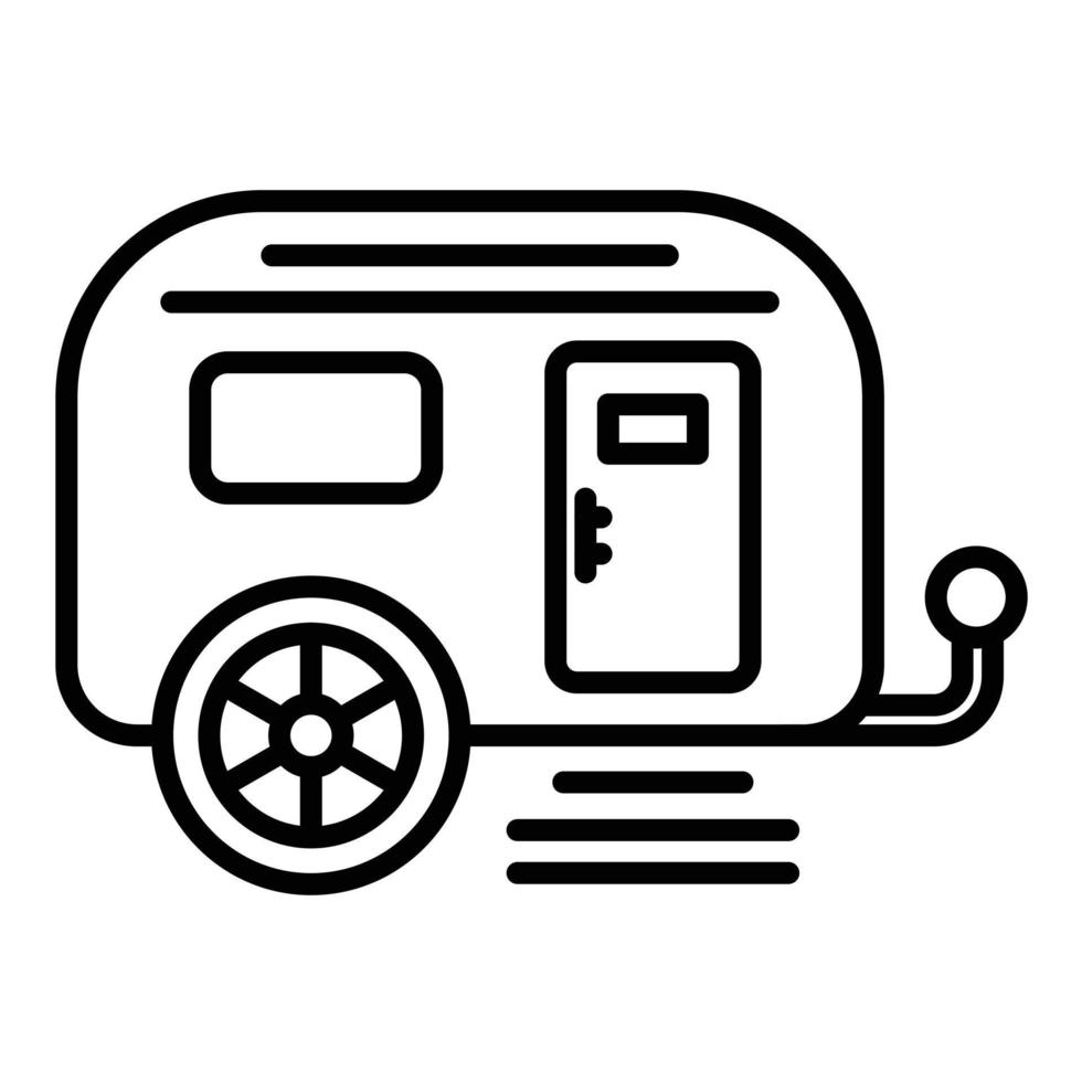 icône de ligne de caravane vecteur