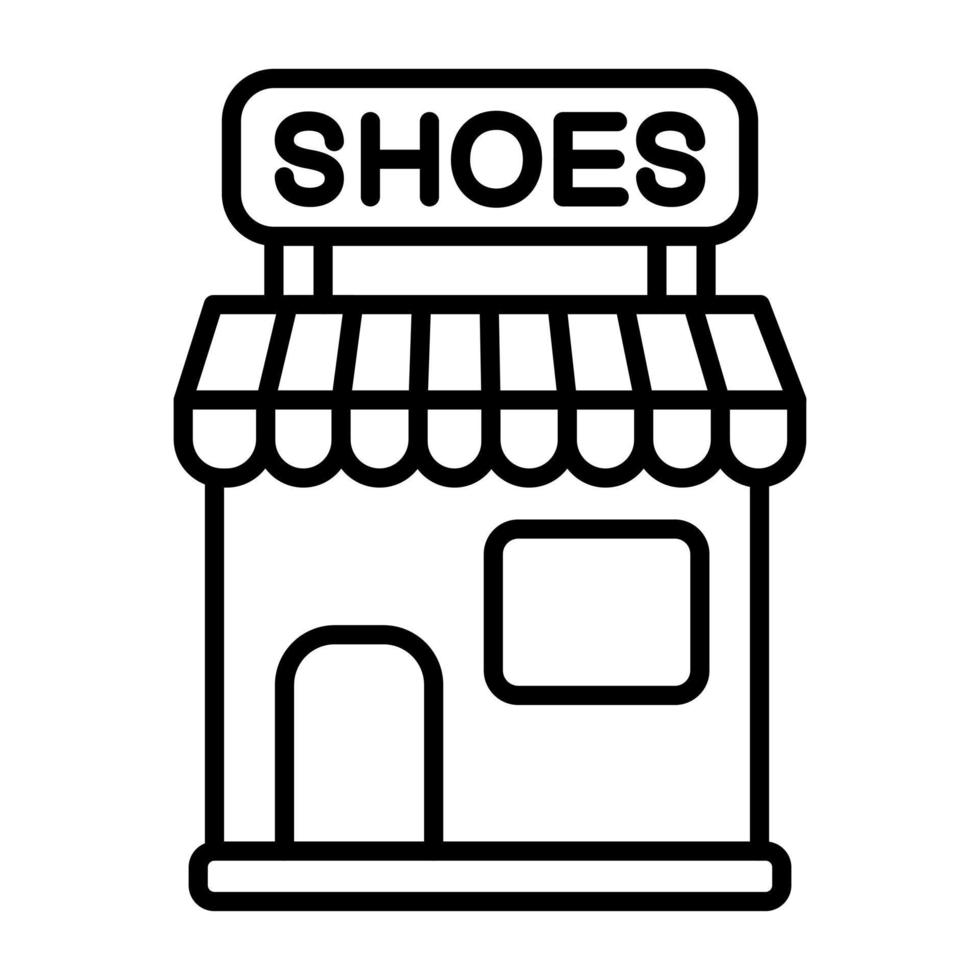icône de ligne de magasin de chaussures vecteur