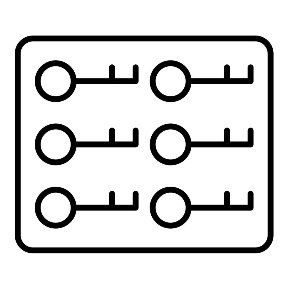 icône de ligne de bourrage de mots clés vecteur