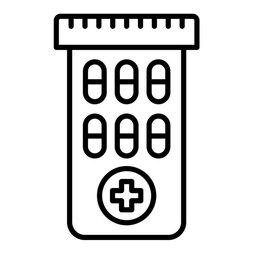 icône de ligne de bouteille de pilules vecteur