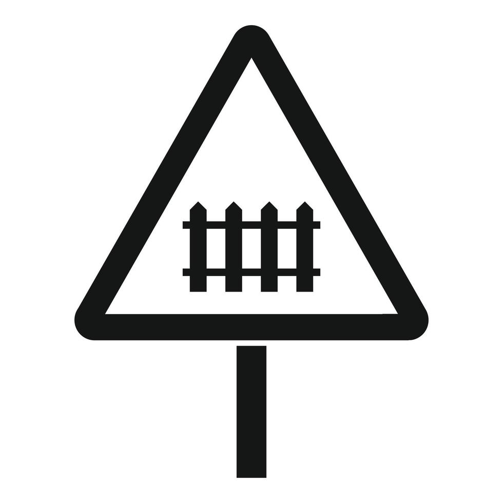 icône de signe de chemin de fer, style simple vecteur