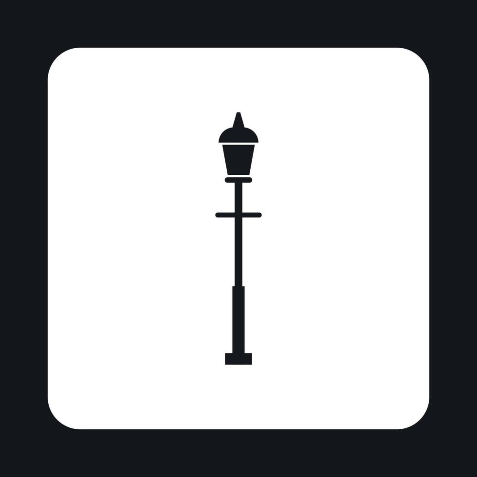 icône de lanterne de rue rétro, style simple vecteur