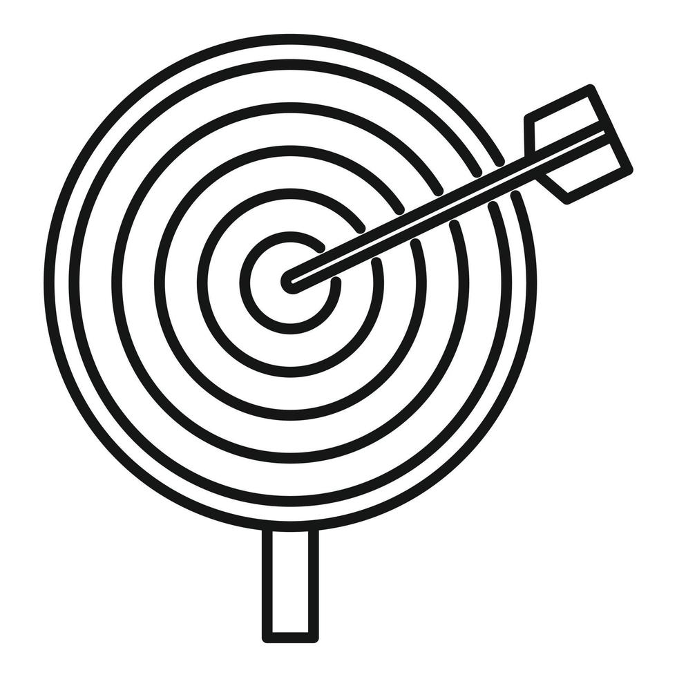 icône de cible client, style de contour vecteur