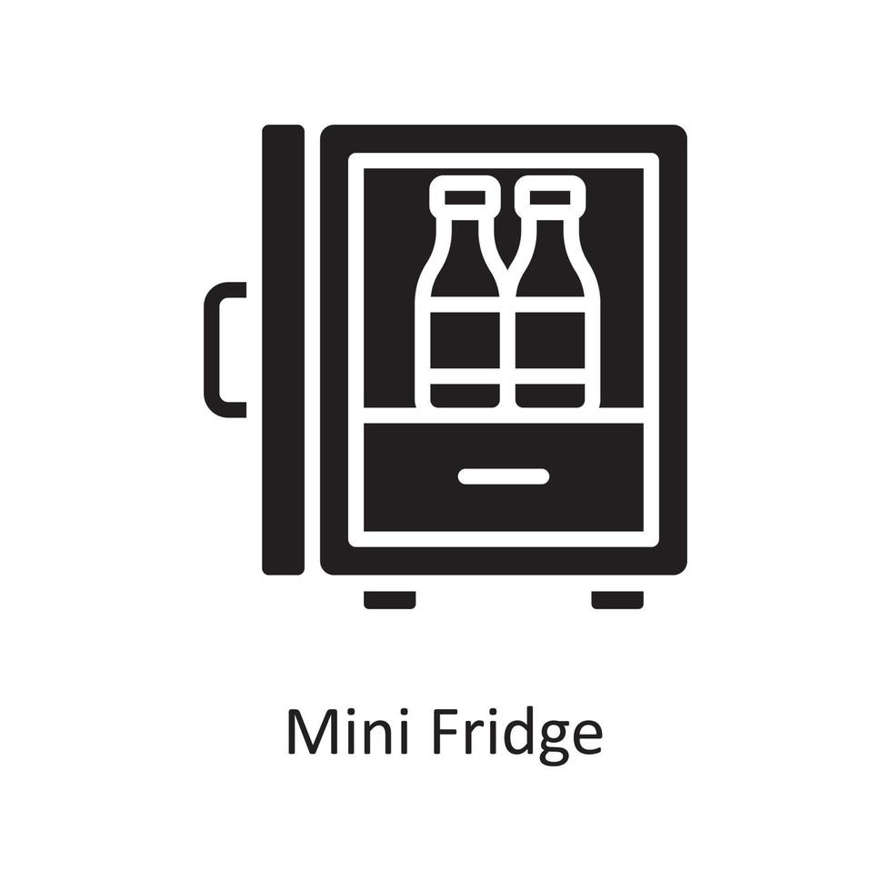 illustration de conception d'icône solide vecteur mini-réfrigérateur. symbole d'entretien ménager sur fond blanc fichier eps 10