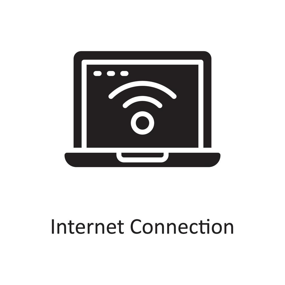 illustration de conception d'icône solide vecteur de connexion internet. symbole d'entretien ménager sur fond blanc fichier eps 10