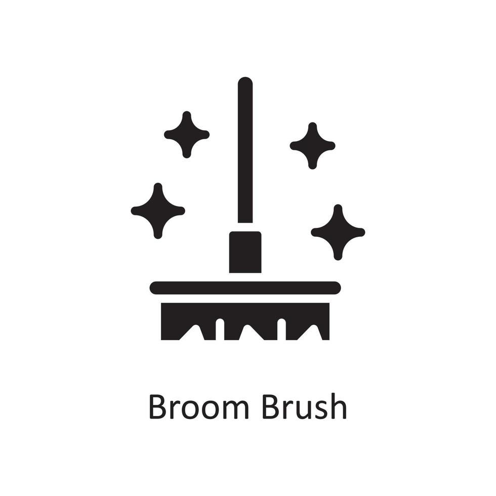 balai brosse vecteur icône solide illustration de conception. symbole d'entretien ménager sur fond blanc fichier eps 10