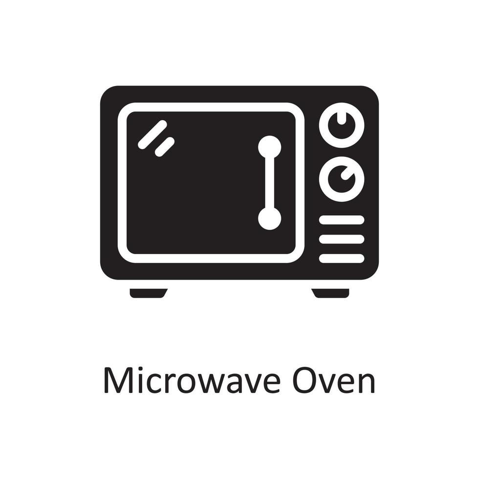 illustration de conception icône solide vecteur four micro-ondes. symbole d'entretien ménager sur fond blanc fichier eps 10