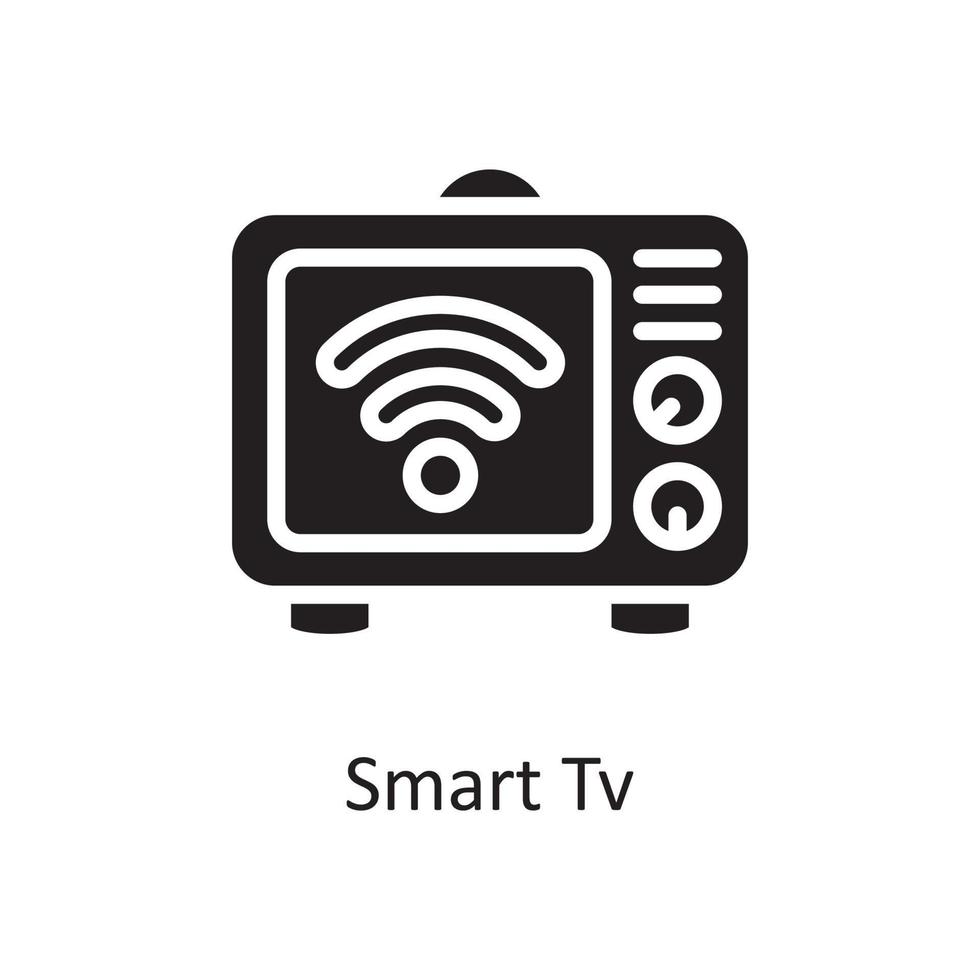 illustration de conception d'icône solide vecteur smart tv. symbole d'entretien ménager sur fond blanc fichier eps 10