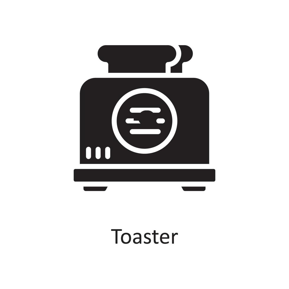 illustration de conception icône solide vecteur grille-pain. symbole d'entretien ménager sur fond blanc fichier eps 10