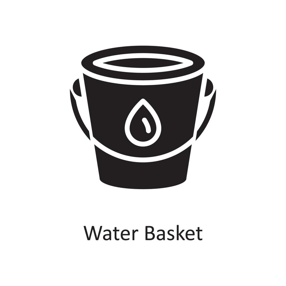 illustration de conception d'icône solide de vecteur de panier d'eau. symbole d'entretien ménager sur fond blanc fichier eps 10